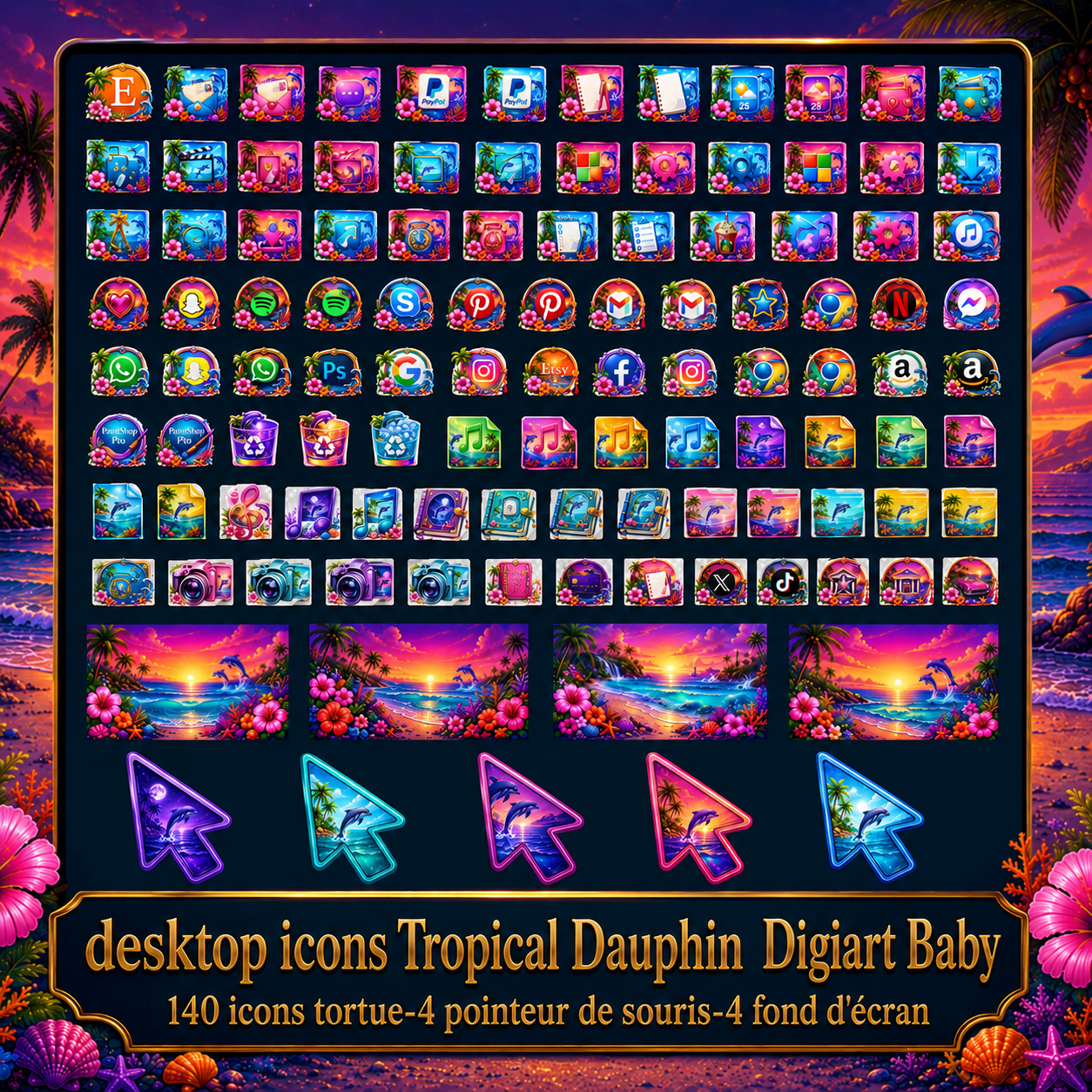 (image for) Desktop icons Tropical Dauphin